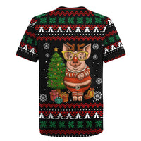 Pig Gorgeous Reindeer Christmas Rugby Jersey Xmas Holiday Patterns - Wonder Print Shop