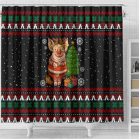 Pig Gorgeous Reindeer Christmas Shower Curtain Xmas Holiday Patterns - Wonder Print Shop