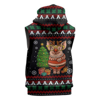 Pig Gorgeous Reindeer Christmas Sleeveless Hoodie Xmas Holiday Patterns - Wonder Print Shop