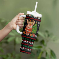 Pig Gorgeous Reindeer Christmas Tumbler With Handle Xmas Holiday Patterns - Wonder Print Shop
