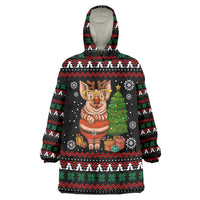 Pig Gorgeous Reindeer Christmas Wearable Blanket Hoodie Xmas Holiday Patterns - Wonder Print Shop