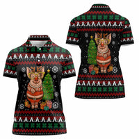 Pig Gorgeous Reindeer Christmas Women Polo Shirt Xmas Holiday Patterns - Wonder Print Shop