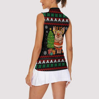 Pig Gorgeous Reindeer Christmas Women Sleeveless Polo Shirt Xmas Holiday Patterns - Wonder Print Shop