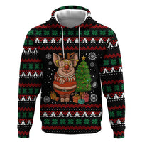 Pig Gorgeous Reindeer Christmas Zip Hoodie Xmas Holiday Patterns - Wonder Print Shop