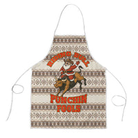 Riding Bulls Punchin Fools Christmas Apron Xmas Holiday Patterns - Wonder Print Shop
