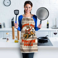 Riding Bulls Punchin Fools Christmas Apron Xmas Holiday Patterns - Wonder Print Shop