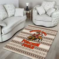 Riding Bulls Punchin Fools Christmas Area Rug Xmas Holiday Patterns - Wonder Print Shop