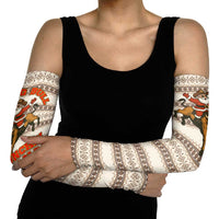 Riding Bulls Punchin Fools Christmas Arm Sleeves Xmas Holiday Patterns - Wonder Print Shop
