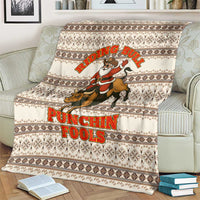 Riding Bulls Punchin Fools Christmas Blanket Xmas Holiday Patterns - Wonder Print Shop