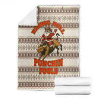 Riding Bulls Punchin Fools Christmas Blanket Xmas Holiday Patterns - Wonder Print Shop