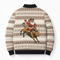 Riding Bulls Punchin Fools Christmas Bomber Puffer Jacket Xmas Holiday Patterns - Wonder Print Shop