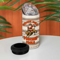 Riding Bulls Punchin Fools Christmas 4 in 1 Can Cooler Tumbler Xmas Holiday Patterns - Wonder Print Shop