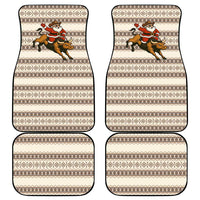 Riding Bulls Punchin Fools Christmas Car Mats Xmas Holiday Patterns - Wonder Print Shop