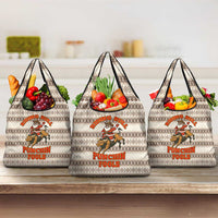 Riding Bulls Punchin Fools Christmas Grocery Bag Xmas Holiday Patterns - Wonder Print Shop