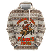 Riding Bulls Punchin Fools Christmas Hoodie Xmas Holiday Patterns - Wonder Print Shop