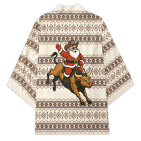 Riding Bulls Punchin Fools Christmas Kimono Xmas Holiday Patterns - Wonder Print Shop