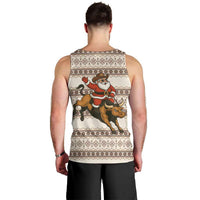 Riding Bulls Punchin Fools Christmas Men Tank Top Xmas Holiday Patterns - Wonder Print Shop