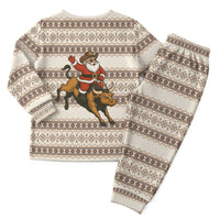 Riding Bulls Punchin Fools Christmas Pajama Set Xmas Holiday Patterns - Wonder Print Shop