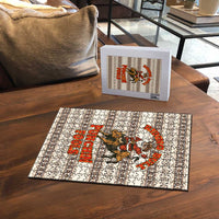 Riding Bulls Punchin Fools Christmas Puzzle Xmas Holiday Patterns - Wonder Print Shop