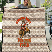 Riding Bulls Punchin Fools Christmas Quilt Xmas Holiday Patterns - Wonder Print Shop