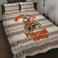 Riding Bulls Punchin Fools Christmas Quilt Bed Set Xmas Holiday Patterns - Wonder Print Shop