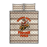 Riding Bulls Punchin Fools Christmas Quilt Bed Set Xmas Holiday Patterns - Wonder Print Shop