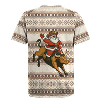 Riding Bulls Punchin Fools Christmas Rugby Jersey Xmas Holiday Patterns - Wonder Print Shop