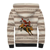 Riding Bulls Punchin Fools Christmas Sherpa Hoodie Xmas Holiday Patterns - Wonder Print Shop