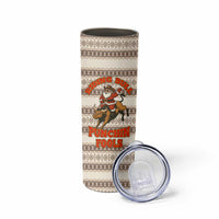 Riding Bulls Punchin Fools Christmas Skinny Tumbler Xmas Holiday Patterns - Wonder Print Shop