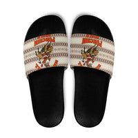 Riding Bulls Punchin Fools Christmas Slide Sandals Xmas Holiday Patterns - Wonder Print Shop
