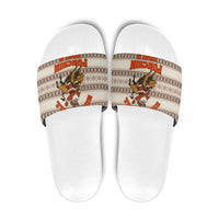 Riding Bulls Punchin Fools Christmas Slide Sandals Xmas Holiday Patterns - Wonder Print Shop