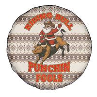 Riding Bulls Punchin Fools Christmas Spare Tire Cover Xmas Holiday Patterns - Wonder Print Shop