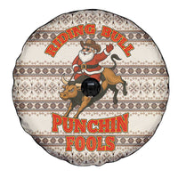 Riding Bulls Punchin Fools Christmas Spare Tire Cover Xmas Holiday Patterns - Wonder Print Shop