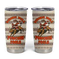 Riding Bulls Punchin Fools Christmas Tumbler Cup Xmas Holiday Patterns - Wonder Print Shop