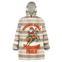 Riding Bulls Punchin Fools Christmas Wearable Blanket Hoodie Xmas Holiday Patterns - Wonder Print Shop