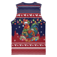 Rooster Through The Snow Christmas Basketball Jersey Xmas Holiday Patterns - Wonder Print Shop