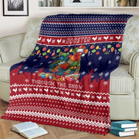 Rooster Through The Snow Christmas Blanket Xmas Holiday Patterns - Wonder Print Shop