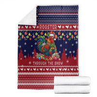 Rooster Through The Snow Christmas Blanket Xmas Holiday Patterns - Wonder Print Shop