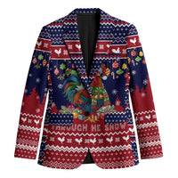 Rooster Through The Snow Christmas Blazer Xmas Holiday Patterns - Wonder Print Shop