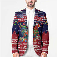 Rooster Through The Snow Christmas Blazer Xmas Holiday Patterns - Wonder Print Shop