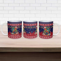 Rooster Through The Snow Christmas Ceramic Mug Xmas Holiday Patterns - Wonder Print Shop