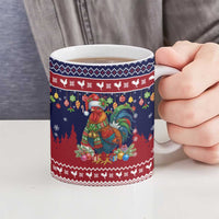 Rooster Through The Snow Christmas Ceramic Mug Xmas Holiday Patterns - Wonder Print Shop