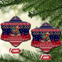 Rooster Through The Snow Christmas Ceramic Ornament Xmas Holiday Patterns - Wonder Print Shop