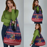 Rooster Through The Snow Christmas Grocery Bag Xmas Holiday Patterns - Wonder Print Shop