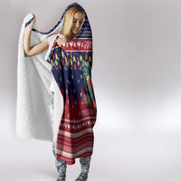Rooster Through The Snow Christmas Hooded Blanket Xmas Holiday Patterns - Wonder Print Shop