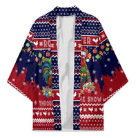 Rooster Through The Snow Christmas Kimono Xmas Holiday Patterns - Wonder Print Shop