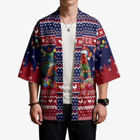 Rooster Through The Snow Christmas Kimono Xmas Holiday Patterns - Wonder Print Shop