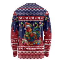 Rooster Through The Snow Christmas Long Sleeve Shirt Xmas Holiday Patterns - Wonder Print Shop