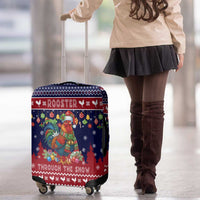 Rooster Through The Snow Christmas Luggage Cover Xmas Holiday Patterns - Wonder Print Shop