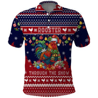 Rooster Through The Snow Christmas Polo Shirt Xmas Holiday Patterns - Wonder Print Shop